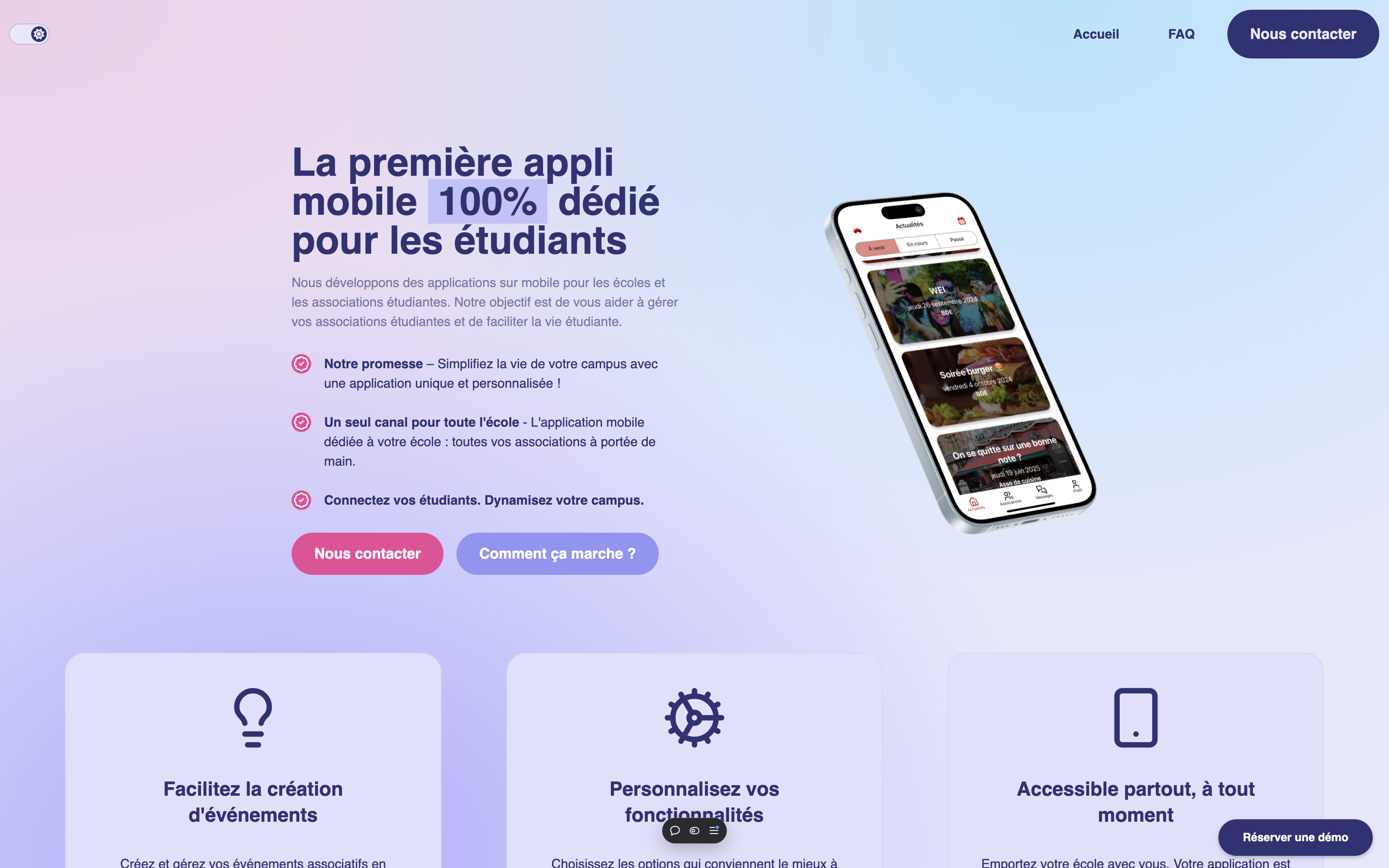 Présentation d'un projet de developpement web